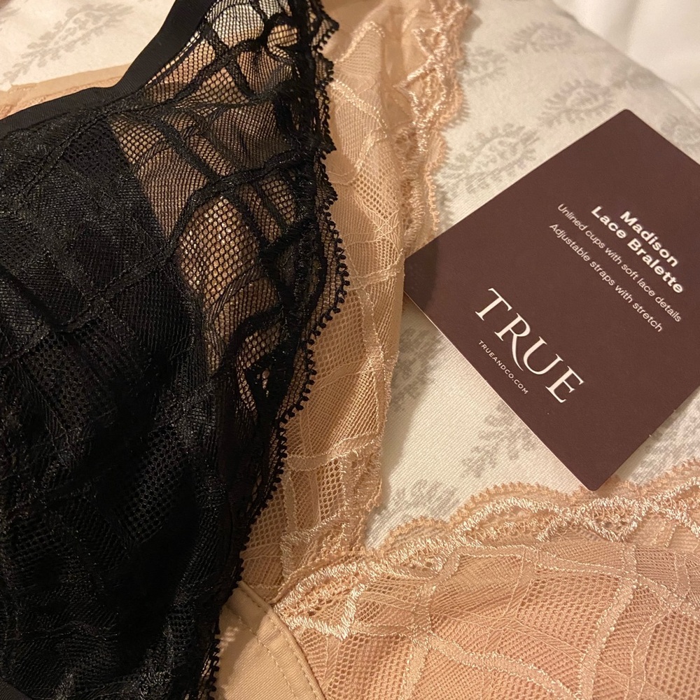 Pair of True Madison Lace Bralettes NWOT